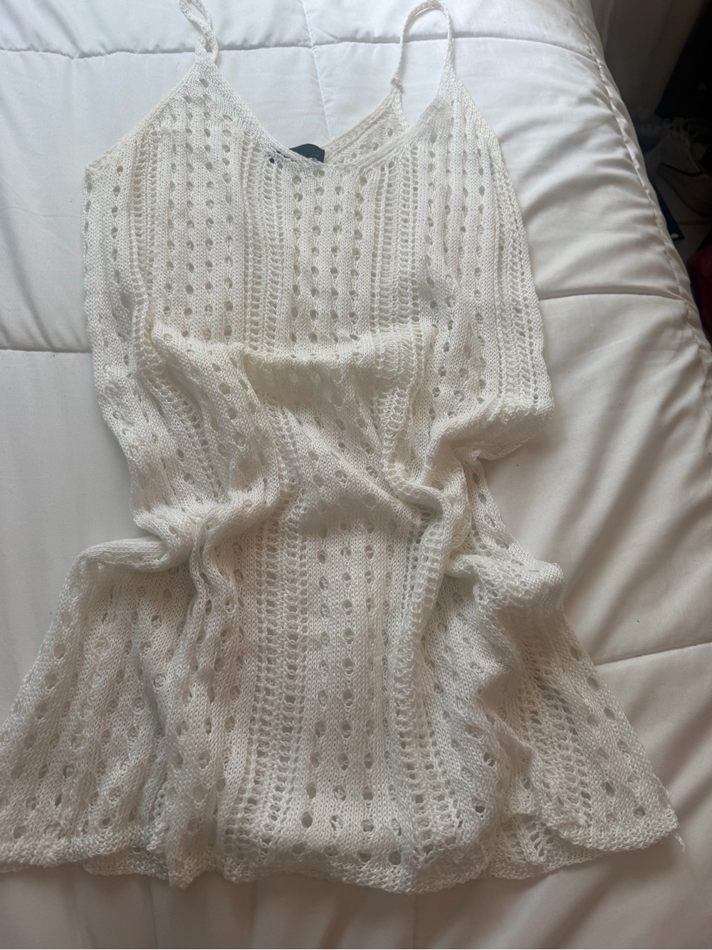 Women’s Cream Crochet coverup Lightweight Layering